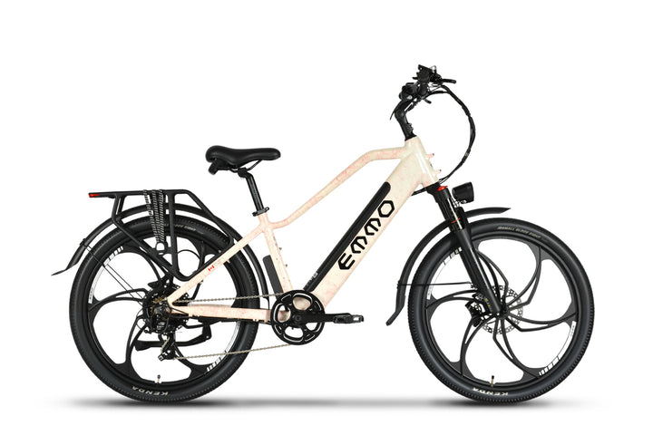 EMMO Trevo Pro electric bike for adults, 48V SafeSeal battery, smooth torque-sensing assist - Crimson Splash