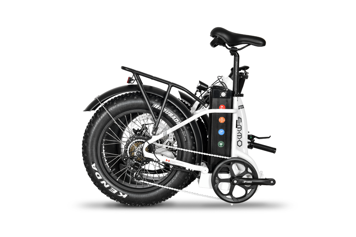 EMMO EMini EBike Foldable Fat Tire E Bike 48V 750W 135km Long Range White Step Thru LED Lights