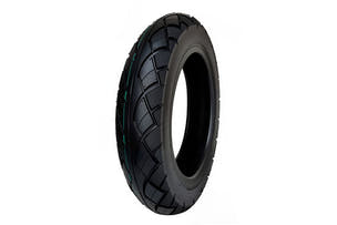 EMMO 10-3.0 scooter tire with dual-shoulder tread grooves, deep curved channels for wet grip, durable rubber design providing smooth handling and low rolling resistance on urban roads