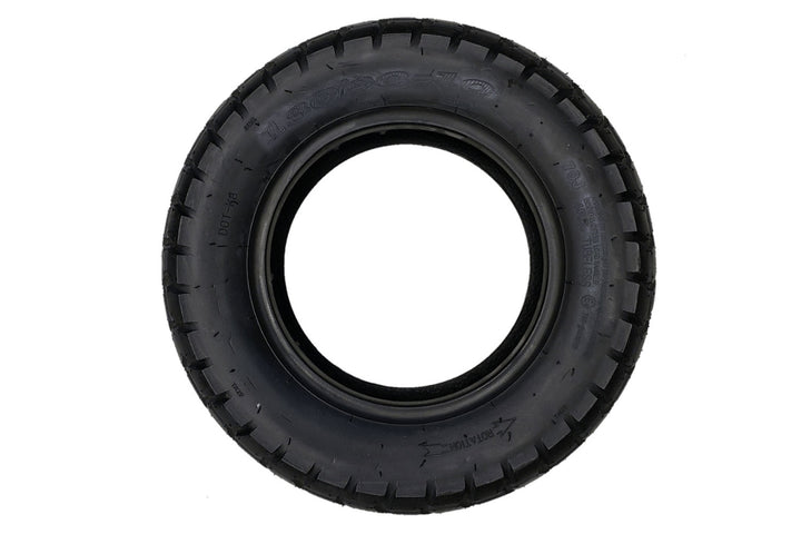 EMMO e-motorcycle tubeless tire 130/90-10 blackwall type, designed for rugged terrain and urban streets, providing smooth handling and strong cornering support
