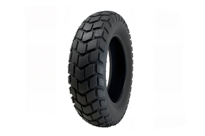 EMMO 30/90-10 motorcycle tire for winter riding, deep tread anti-slip pattern, heavy-duty scooter tire replacement, durable e-motorcycle wheel part for reliable snow traction