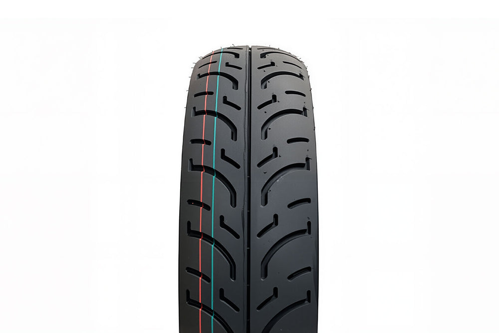 EMMO 16-inch electric motorcycle tire showing reinforced sidewall layers and smooth contour design that improve balance, durability, and cornering confidence during daily commuting rides