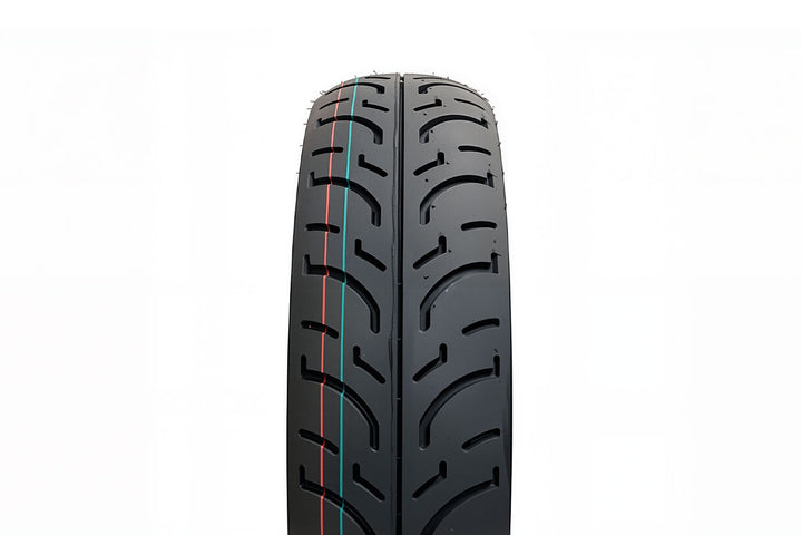 EMMO 16-inch electric motorcycle tire showing reinforced sidewall layers and smooth contour design that improve balance, durability, and cornering confidence during daily commuting rides
