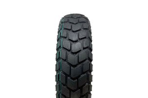 EMMO 16-inch e-motorcycle tire highlighting durable rubber compound, thick sidewall layers, and E-mark certified construction for urban and adventure riding stability