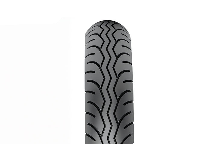 EMMO 17-inch tubeless motorcycle tire highlighting reinforced sidewall, thick rubber layers, and durable road compound for dependable traction and long wear on urban and highway rides