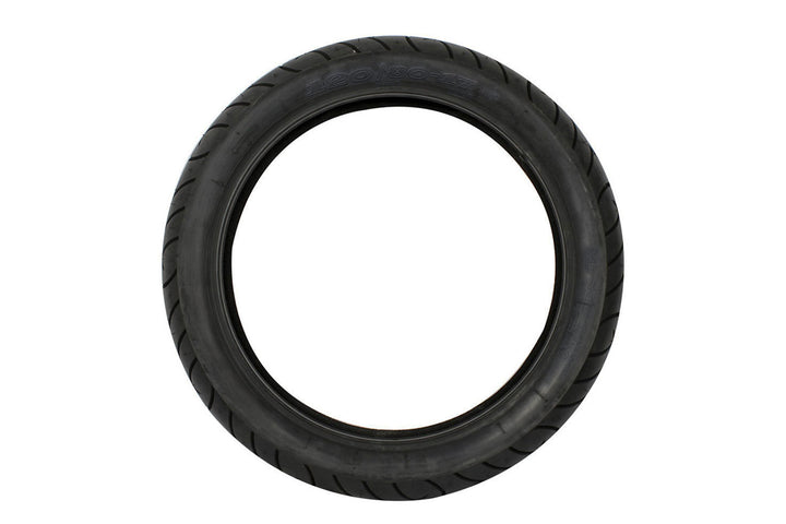 EMMO 120/80-17 ebike rear tire showing balanced curvature and drainage lines, suitable for performance scooters and electric motorcycles in wet or dry commuting conditions