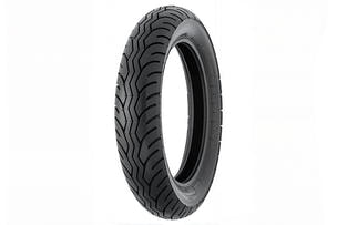 EMMO 120/80-17 motorcycle tire tread pattern showing deep zigzag channels, curved grooves, and wide contact patch for enhanced road grip and precise cornering on electric motorbikes