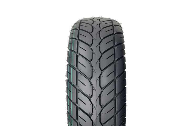EMMO 12-inch ebike motorcycle tire with reinforced sidewall layers and rounded shoulders highlighting strength, quiet ride comfort, and consistent wear during daily urban commuting