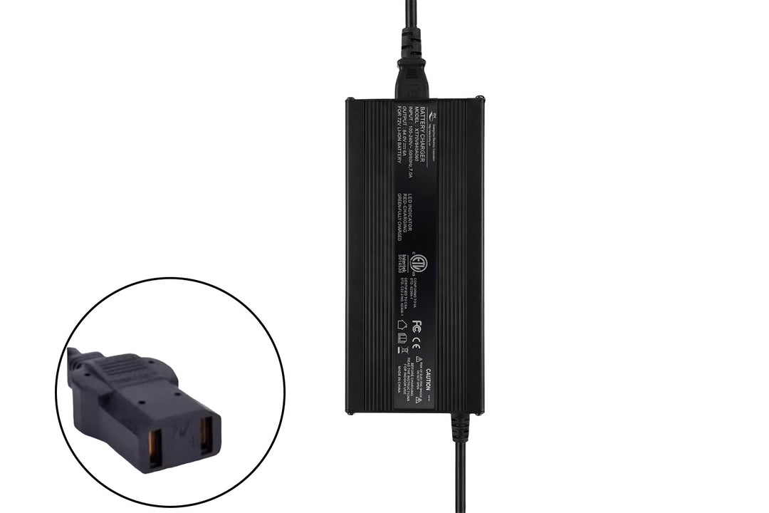 72V/6A Lithium E-Bike Charger - Universal PC Plug