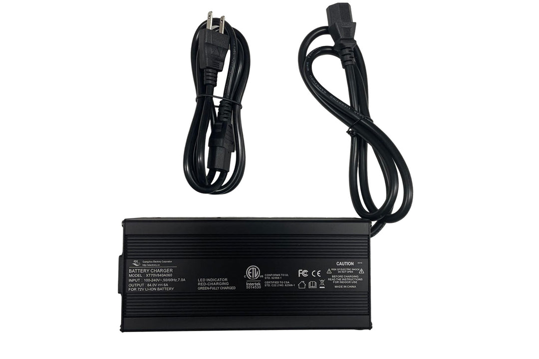 72V/6A Lithium E-Bike Charger - Universal PC Plug