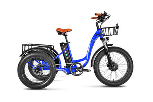 EMMO Trobic Pro Electric Tricycle UL-certified removable battery delivers up to 125 km range for long, reliable trips.