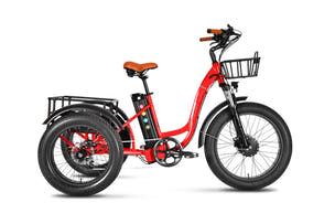 EMMO Trobic Pro Electric Tricycle Adjustable suspension and low step-thru frame create a comfortable, accessible ride for all ages.