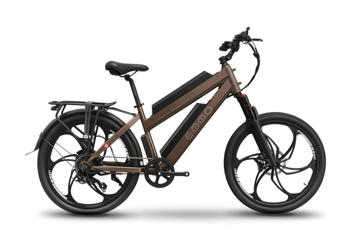 The emmo monta dual featuring dual battery capacity, 500w motor support, and urban-ready geometry offering dependable performance for riders covering extended city and suburban routes.