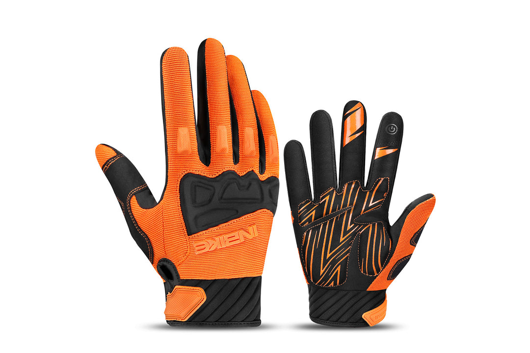 EMMO Multi-zone impact protection with SCR padding, TPR finger guards, and reinforced knuckles for safer MTB and trail use.