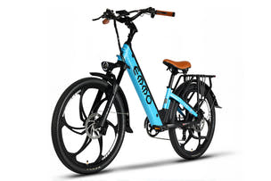 Emmo Vmo Pro Blue ebike for woman with torque sensor delivering smooth, natural pedaling support.